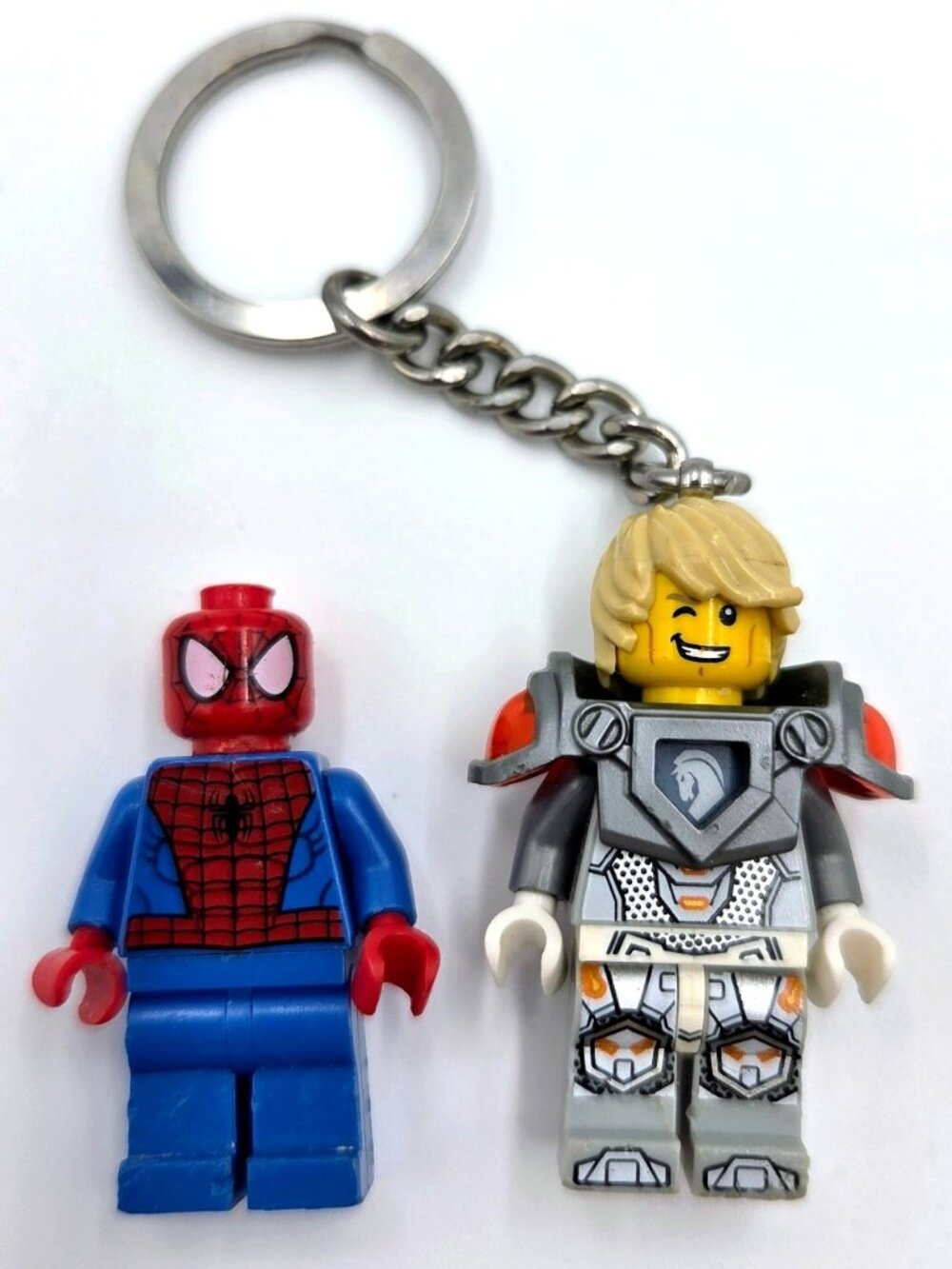 Lego Keychain Nexo Knights Lance And Spider Man Mini Figure Read